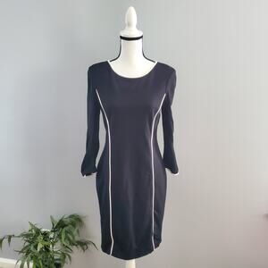 Banana Republic Black Long Sleeve Sheath Dress Size 6